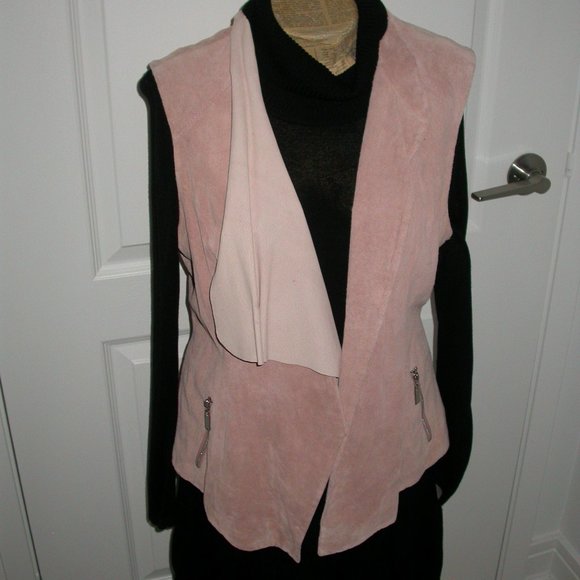 Pink Suede Leather Vest - Picture 9 of 10